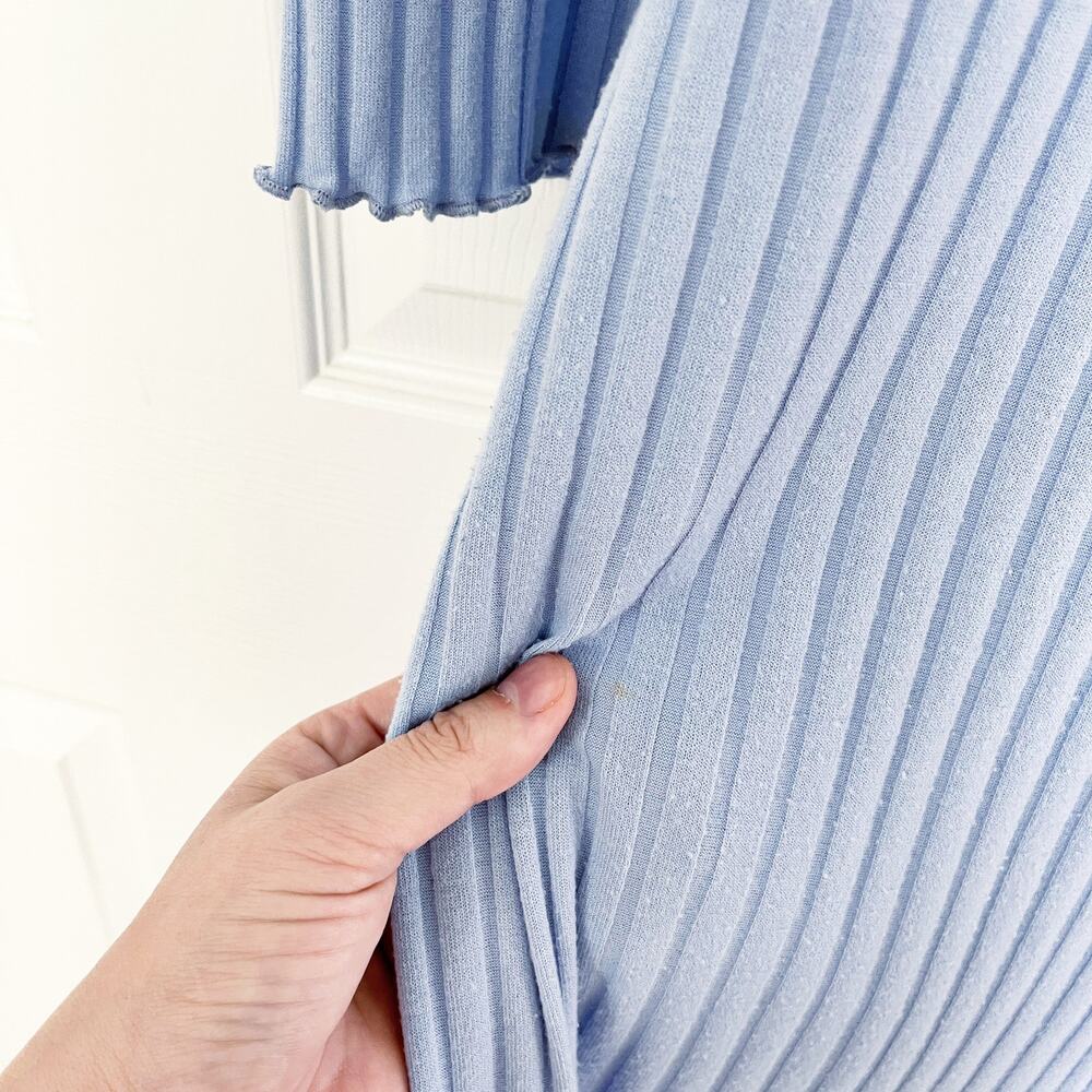 Lisa Says Gah Roya Blue Ribbed Midi Square Neck Romatic Fairycore Whimsical - Picture 12 of 12